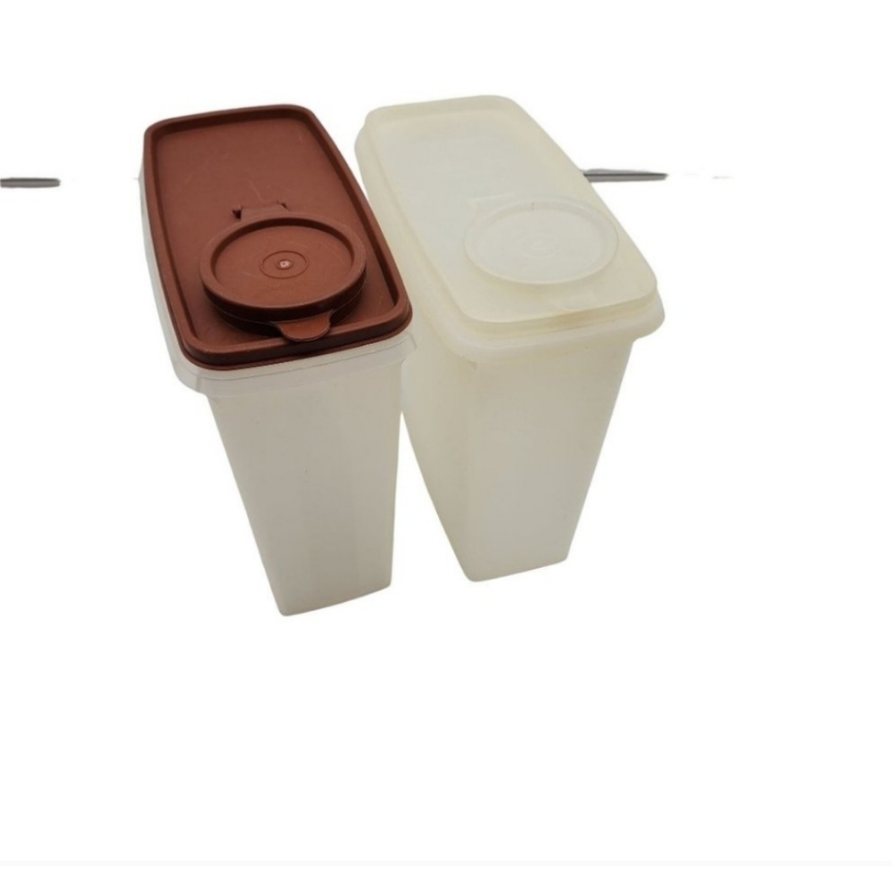 Vintage Tupperware Cereal Storers Brown Clear